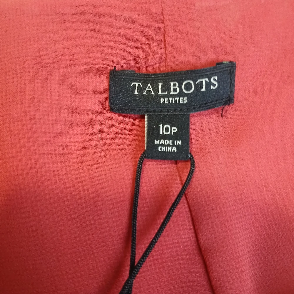 Talbots Brown Cream Dress Sleeveless Elegant Floral Pleats Empire‎ Waist Party